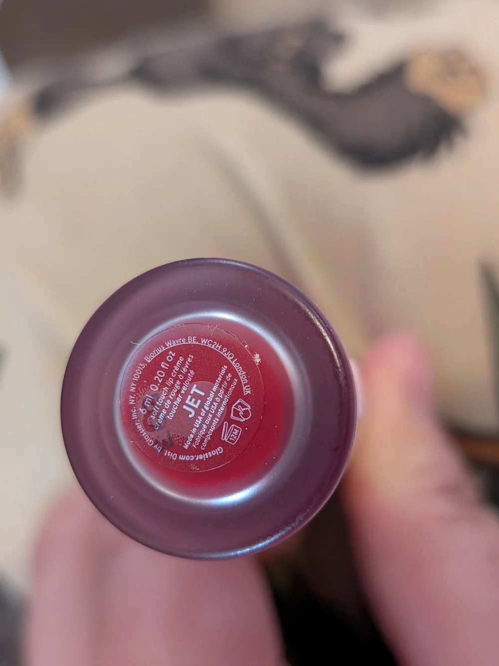 Glossier Pink G Suite Soft Lip Creme Jet - Soft Pink/Red NIB
